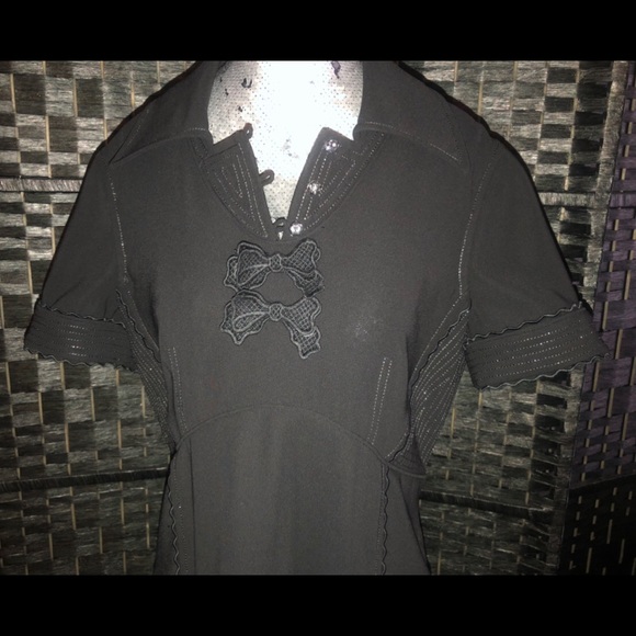 COACH Black mini dress Classic/Timeless (authentic) Lattice Trim - Picture 5 of 16